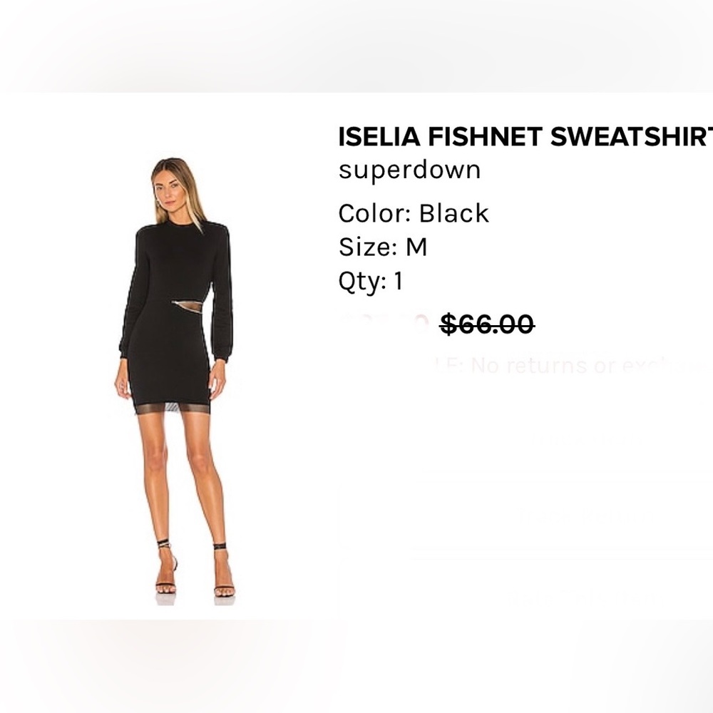 Superdown black long sleeve mesh dress. Worn once.